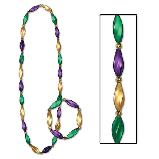 Beistle Satin Swirl Beads and Bracelet Set | Michaels®